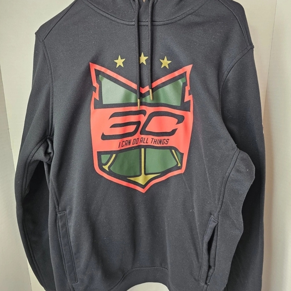 LG Men’s Black Crewneck Sweatshirt with Red & Green Graphic